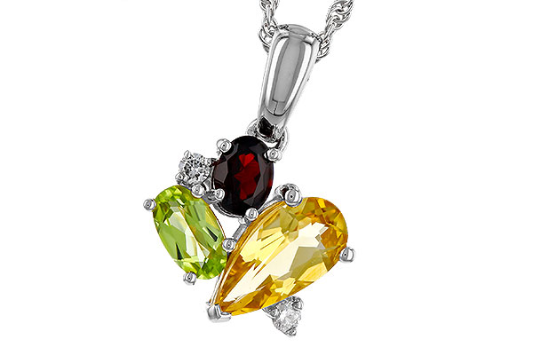 A329-66755: NECKLACE .79 SEMI PREC (CIT,PER,GAR) .82 TGW