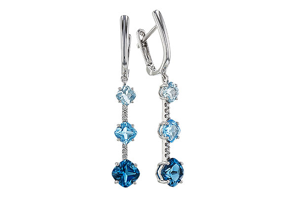 B329-64973: EARRINGS 2.41 TW BLUE TOPAZ 2.45 TGW