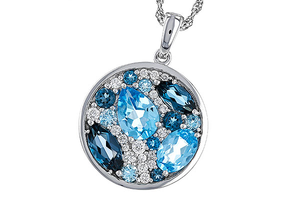 B329-67664: NECKLACE 2.31 TW BLUE TOPAZ 2.48 TGW