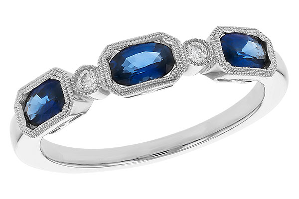 C329-65864: LDS WED RG .72 SAPPHIRE .77 TGW (4x3MM SAPP)