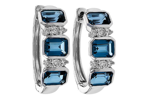 C329-65882: EARRINGS 1.37 TW LONDON BLUE TOPAZ 1.48 TGW