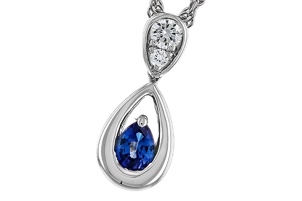 C329-66773: NECKLACE .21 SAPPHIRE .27 TGW (4x3 SAPP)