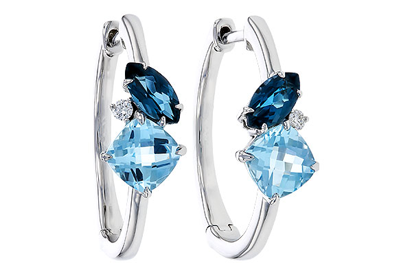 C329-67637: EARRINGS 1.82 TW BLUE TOPAZ 1.86 TGW
