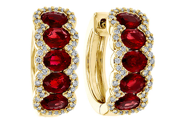 C329-70446: EARRINGS 2.20 TW RUBY 2.45 TGW