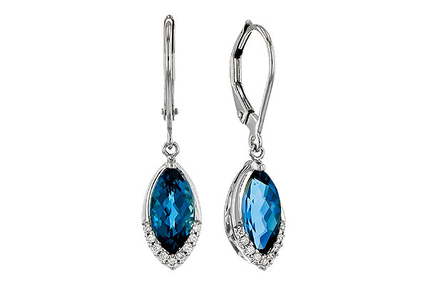 C329-71355: EARR 2.42 TW LONDON BLUE TOPAZ 2.50 TGW (9x5MM MQ)