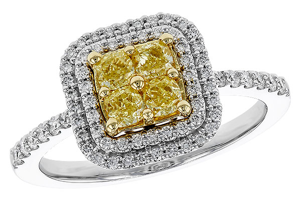 E329-67664: LDS RG .52 FANCY YELLOW DIAMONDS .85 TW