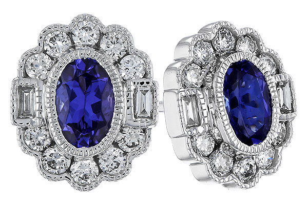 F329-64964: EARRINGS .93 TW TANZANITE 1.40 TGW