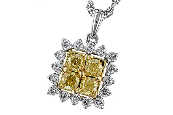 F329-67673: NECK .76 FANCY YELLOW DIAMONDS 1.09 TW