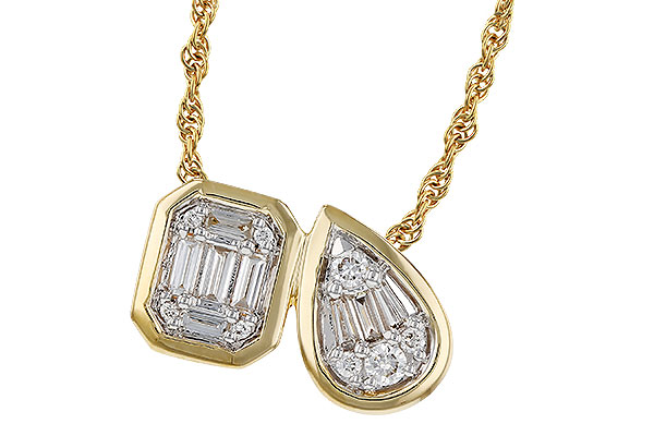 F329-71327: NECKLACE .17 BAG .25 TW