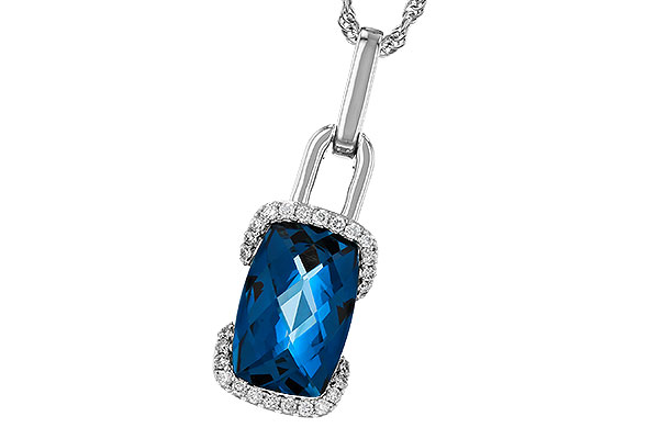 G329-72209: NECK 3.75 LONDON BLUE TOPAZ 3.90 TGW (12x8MM LBT)