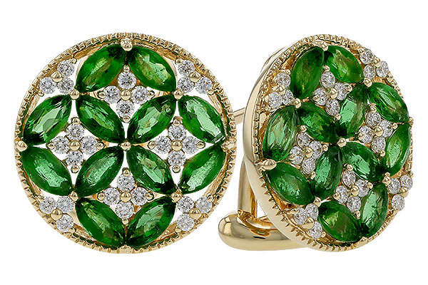 H329-66736: EARRINGS 1.66 TW EMERALD 1.96 TGW