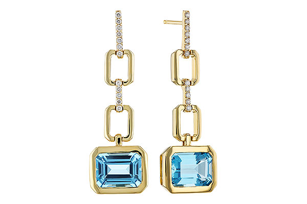 H329-68554: EARRINGS 3.20 BLUE TOPAZ 3.32 TGW (8x6MM BT)