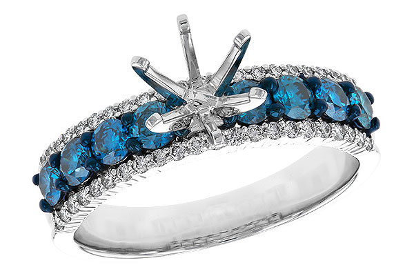 H329-68600: LDS SEMI DIA RG .72 BLUE DIAS .92 TW