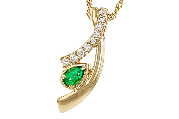 H329-69463: NECKLACE .17 EMERALD .34 TGW (5x3 EMER)
