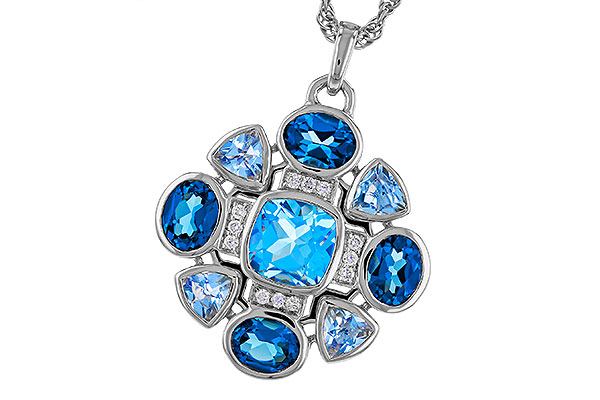 K329-66727: NECKLACE 3.19 TW BLUE TOPAZ 3.25 TGW