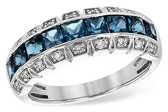 L245-09500: LDS WED RG 1.51 LONDON BLUE TOPAZ 1.60 TGW