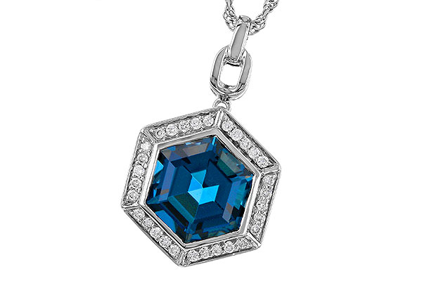 L329-65863: NECK 3.40 LONDON BLUE TOPAZ 3.55 TGW (9MM LBT)