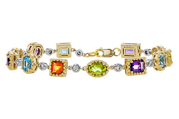 L329-72218: BRACELET 4.63 SEMI-PREC (AMY,BT,CIT,PER) 5.05 TGW